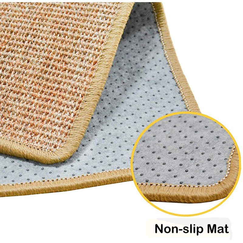 Cat Scratcher Mat Natural Sisal Scratching Pad Anti-Slip Cat Scratch Rug Indoor Sleeping Carpet for Cat Grinding Claws