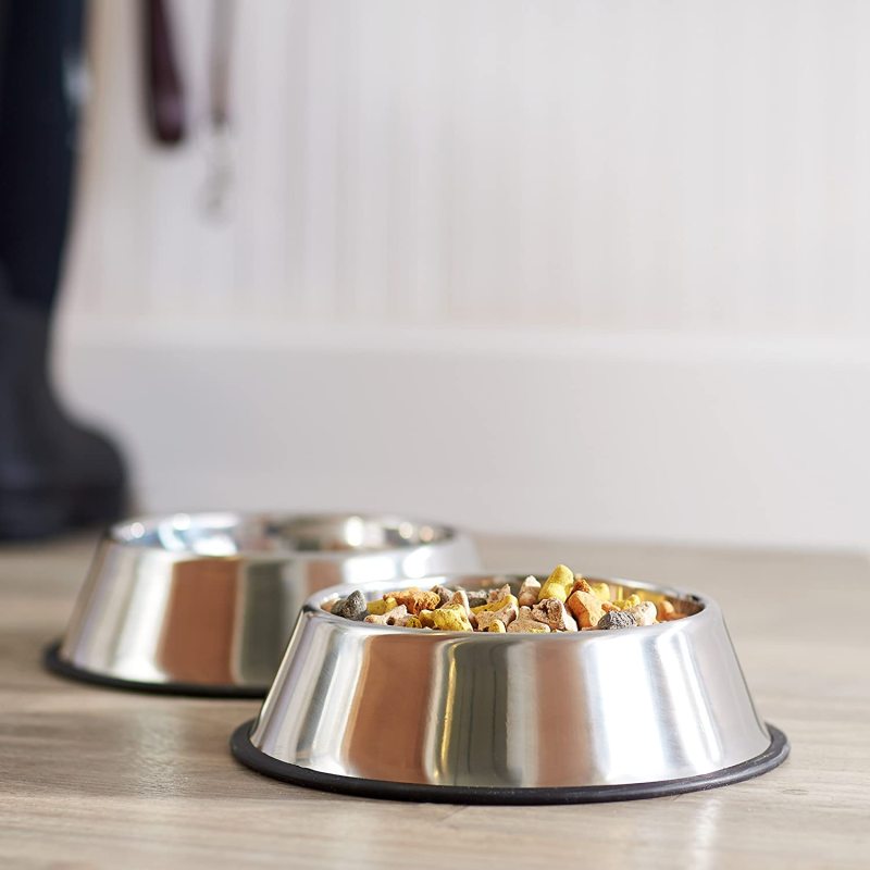 Durable stainless-steel food bowl for puppies, dogs, cats, or kittens