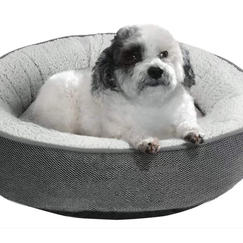 Round Dog Cat Dog Bed with Removable Washable Cover