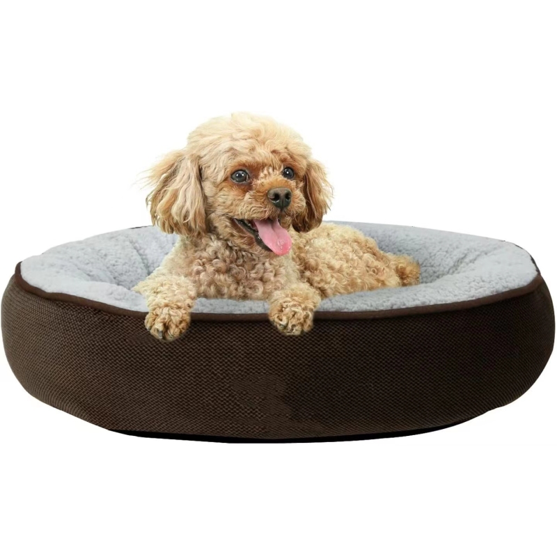 Round Dog Cat Dog Bed with Removable Washable Cover