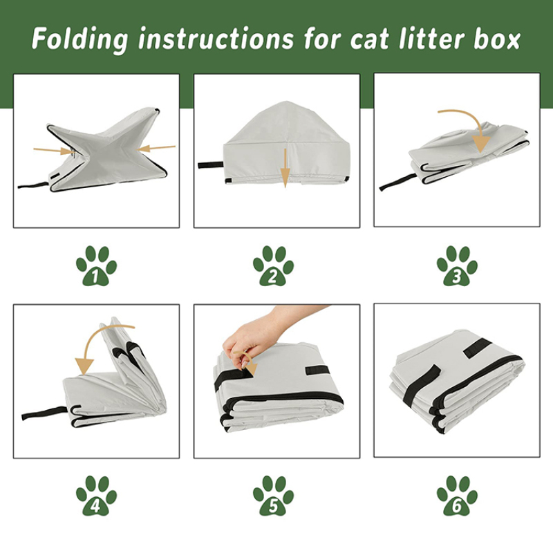 Light Weight Leak Proof Sturdy Prevent Litter Scatter  Travel Collapsible Portable Cat Litter Box with Lid