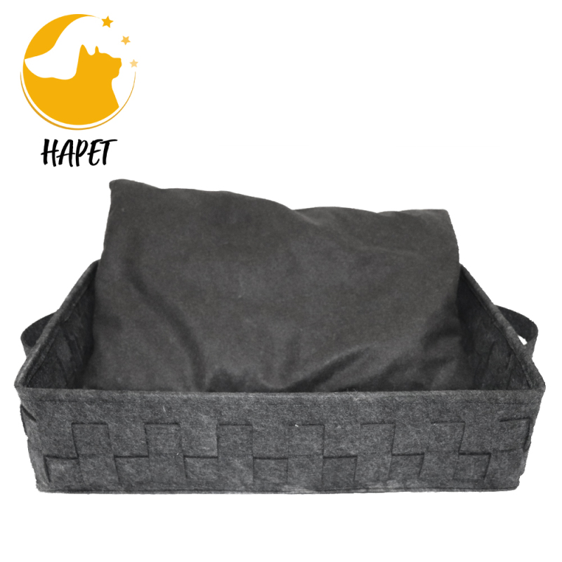 Cozy Cat Beds for Indoor Cats, Washable Pet Basket Bed with Removable Cushion Anti-Slip Bottom