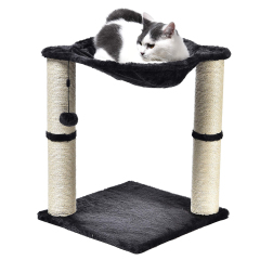 Wood Sisal Pet Furniture for Cats and Kittens Scratching Post Cat Scratching Post with Hammock Climbing Frame Cat Toy With Ball
