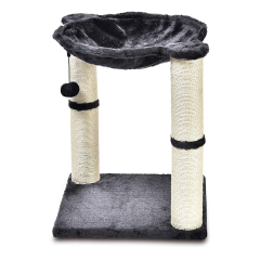 Wood Sisal Pet Furniture for Cats and Kittens Scratching Post Cat Scratching Post with Hammock Climbing Frame Cat Toy With Ball