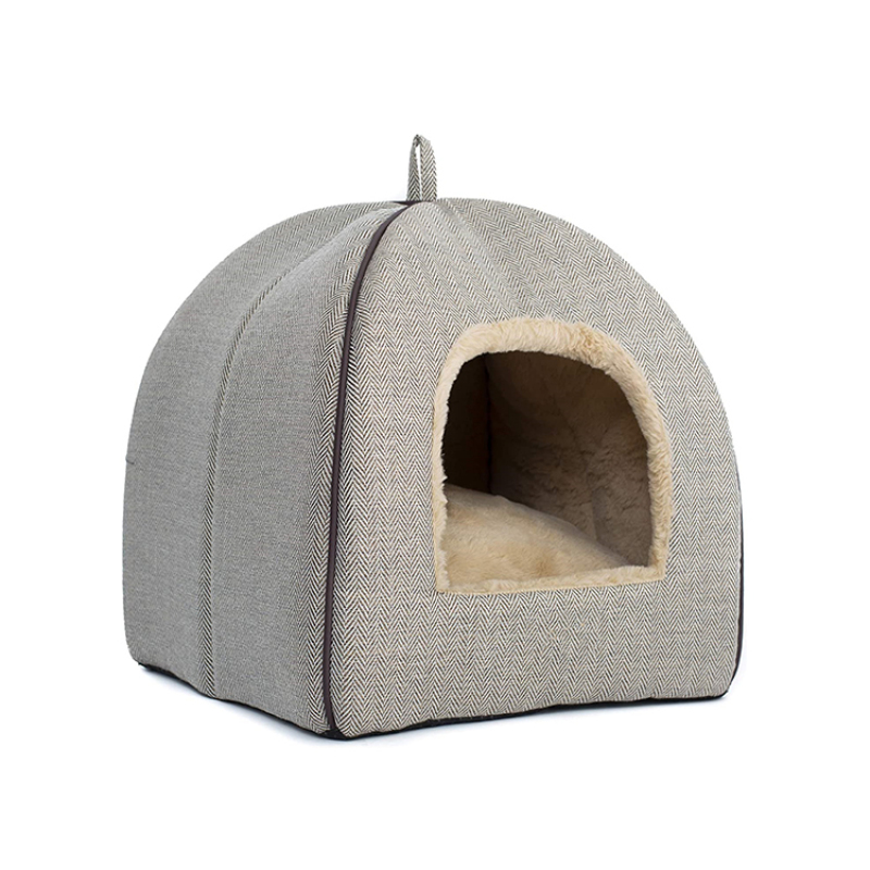 Self Warming Reversible Cat Dog Cushion Bed House Detachable Cave Tent Sleeping Bag Hooded Pet Bed Burrow Lounge Pet Condo