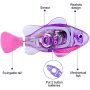 Interactive Robot Fish Toys for Cat/Dog(6 Pcs), Activated Swimming in Water with LED Light, Swimming Bath Plastic Fish Toy Gift