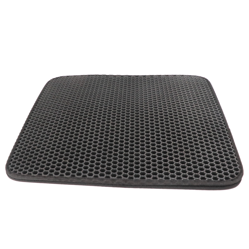 Manufacturer Wholesale Waterproof Black EVA Material Cat Litter Mat Easy Clean Double Layer Cat Litter Mat