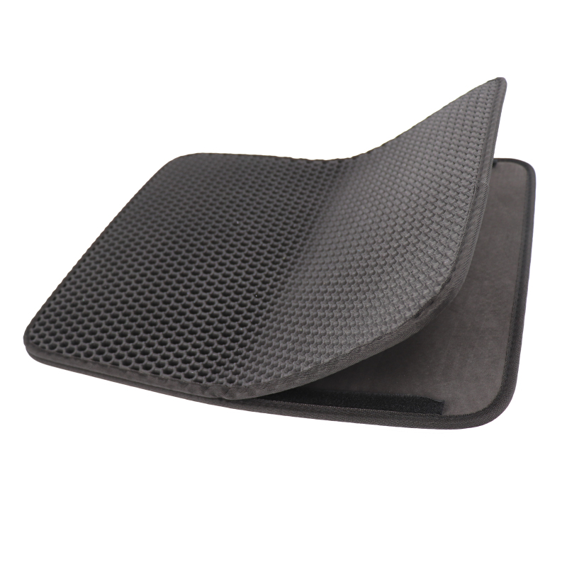 Manufacturer Wholesale Waterproof Black EVA Material Cat Litter Mat Easy Clean Double Layer Cat Litter Mat