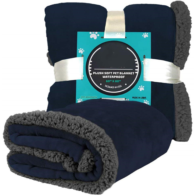 Waterproof Dog Blanket  Sherpa Fleece Pet Blanket Reversible Microfiber for Dog Bed Couch Sofa Cover