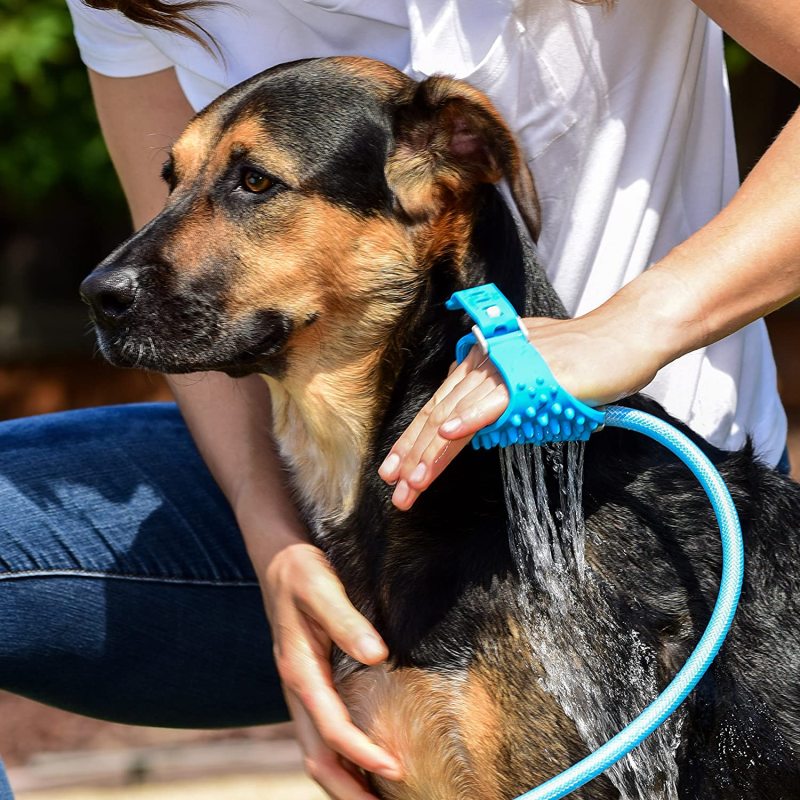 Pet Bathing Tool Pet Shower Sprayer & Scrubber in-One, Shower Bath Tub & Outdoor Garden Hose Compatible