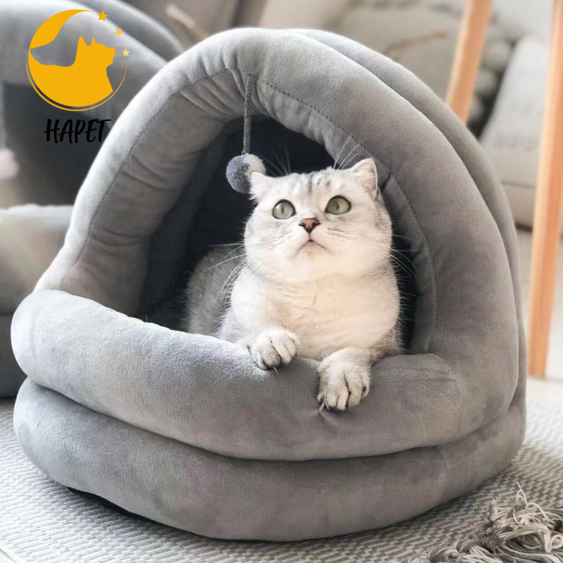 Cozy Pet Bed House Warm Cave Sleeping Bed Nest for Cats and Dogs