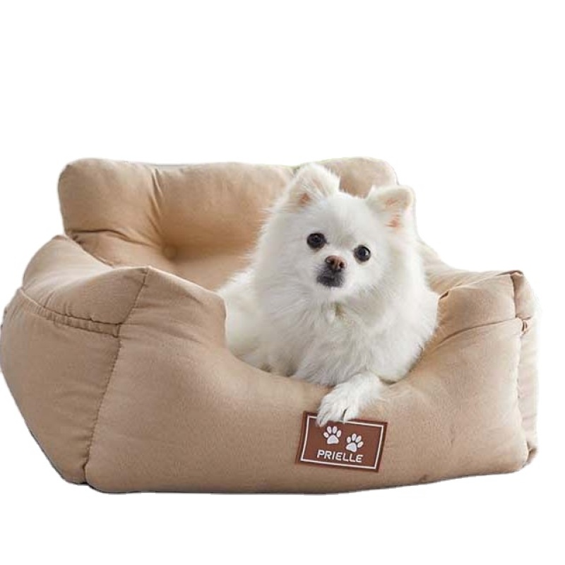 Dog Chew Resistant Waterproof Suede Car Seat Pet Car Dog Bed With Safety Belt