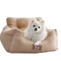 Dog Chew Resistant Waterproof Suede Car Seat Pet Car Dog Bed With Safety Belt
