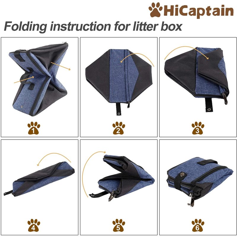 Lid and Handle Standard Portable Smart cat Litter Box Collapsible Carrier for Cat
