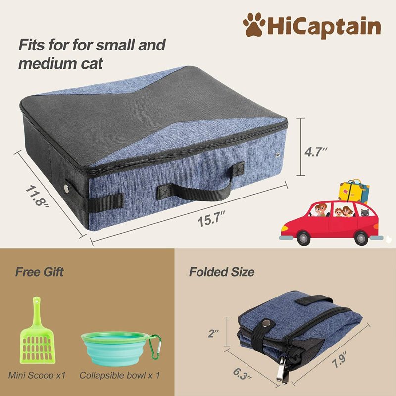Lid and Handle Standard Portable Smart cat Litter Box Collapsible Carrier for Cat