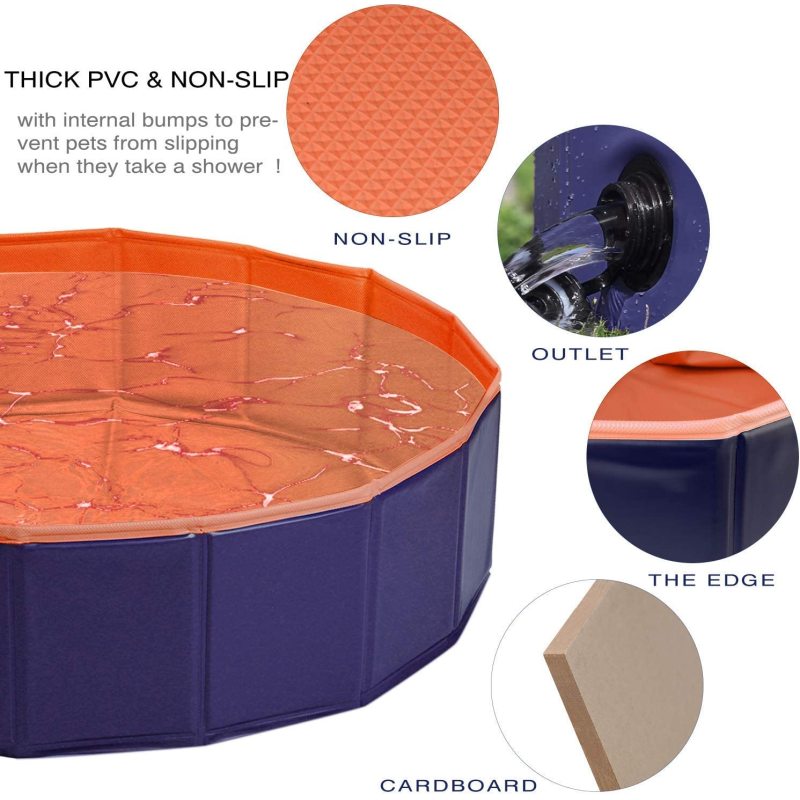 Foldable Pet Swimming Pool Portable Dog Kids Pets Cats Outdoor BathingTub Water Pond & Kiddie