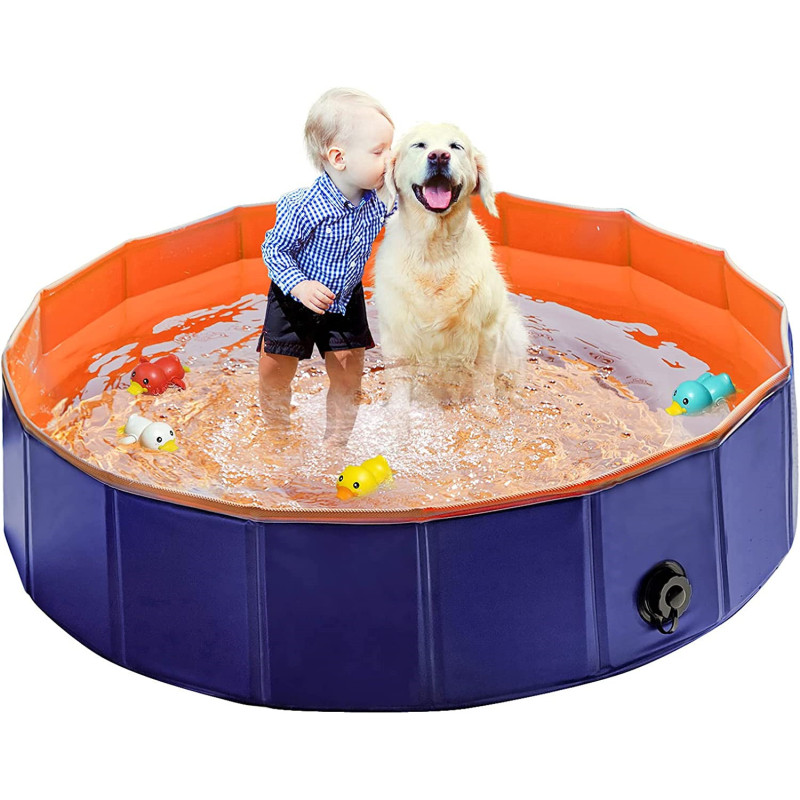 Foldable Pet Swimming Pool Portable Dog Kids Pets Cats Outdoor BathingTub Water Pond & Kiddie