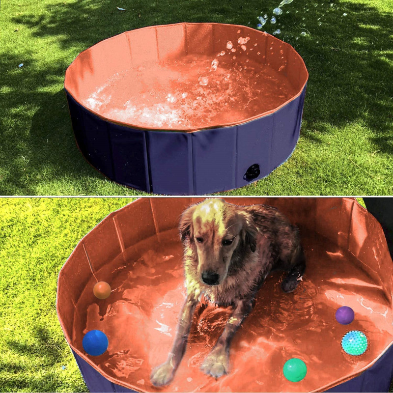 Foldable Pet Swimming Pool Portable Dog Kids Pets Cats Outdoor BathingTub Water Pond & Kiddie