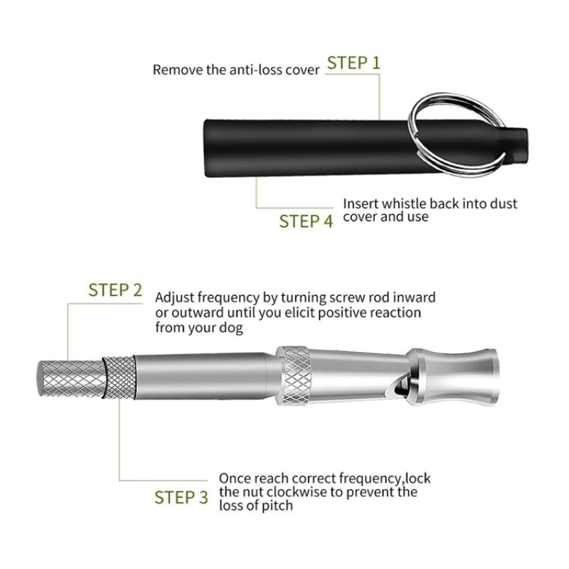 Dog Whistle Adjustable Pitch Ultrasonic Training Tool Silent Bark Control For Dogs With Lanyard Strap