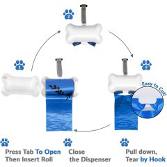 Supply Dog Poop Waste Bags with Dispenser and leash tie, Leak-Proof, Durable and Strong, Unscented