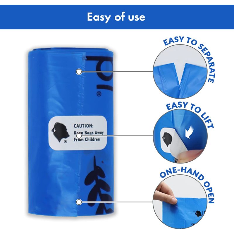 Supply Dog Poop Waste Bags with Dispenser and leash tie, Leak-Proof, Durable and Strong, Unscented