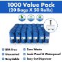 Supply Dog Poop Waste Bags with Dispenser and leash tie, Leak-Proof, Durable and Strong, Unscented