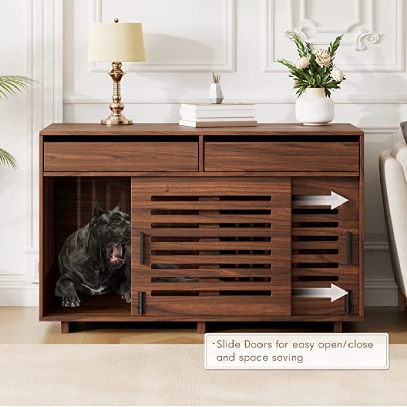 End Table Dog House Crates Crate Furniture for Two Dogs Furniture Style Dog Crate Wood