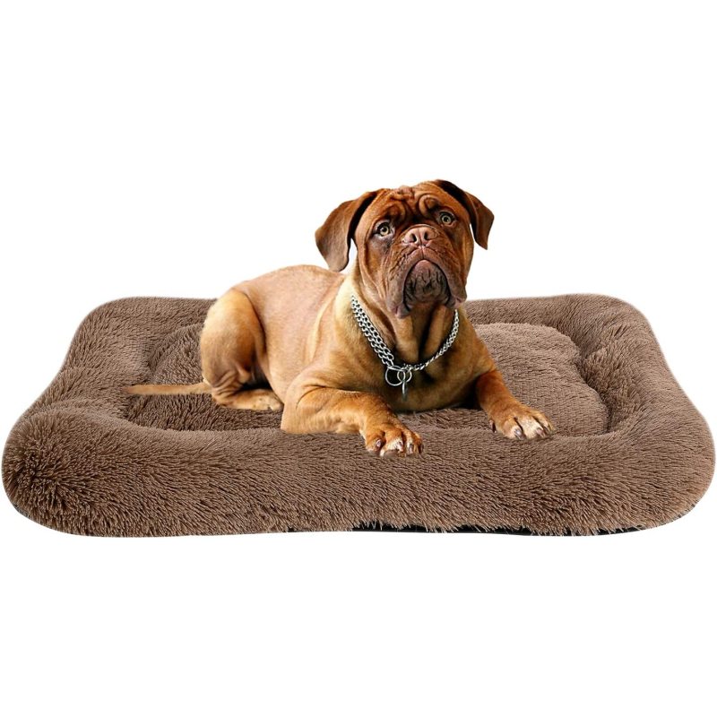 Plush Dog Bed Pet Cushion Crate Mat Comfy Kennel Anti-Slip Washable Pad