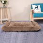 Plush Dog Bed Pet Cushion Crate Mat Comfy Kennel Anti-Slip Washable Pad