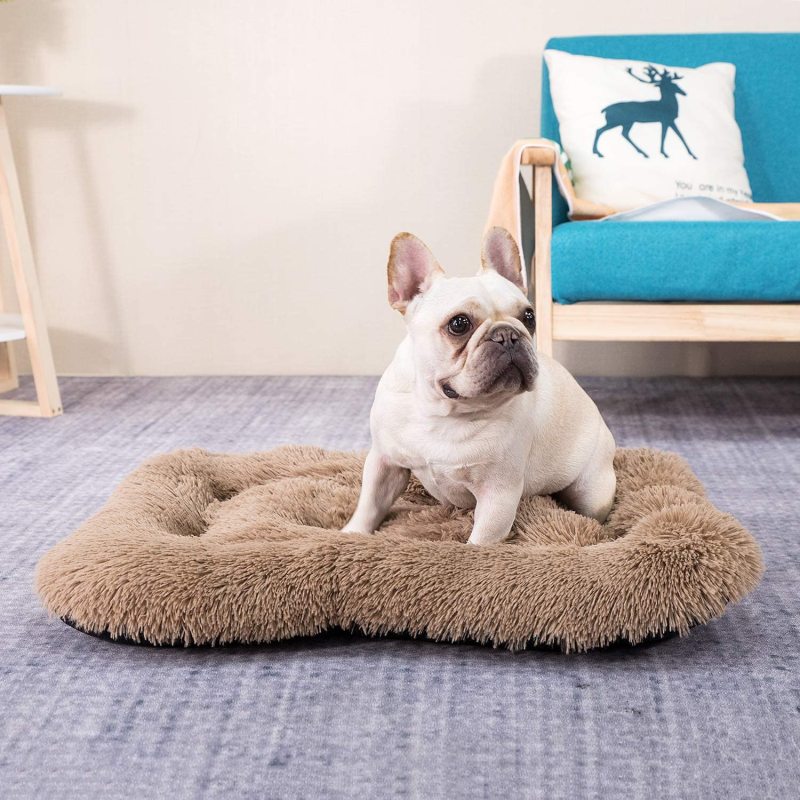 Plush Dog Bed Pet Cushion Crate Mat Comfy Kennel Anti-Slip Washable Pad
