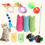 Pet Cat 12 sets cat Teaser Toy Set Stick Mouse Multi-style Combination toy set