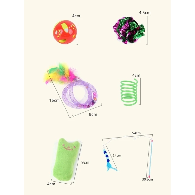 Pet Cat 12 sets cat Teaser Toy Set Stick Mouse Multi-style Combination toy set