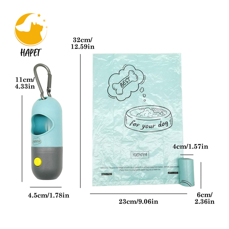Dog Poop Waste Bag Holder Dispenser with LED Flashlight Pet Products
