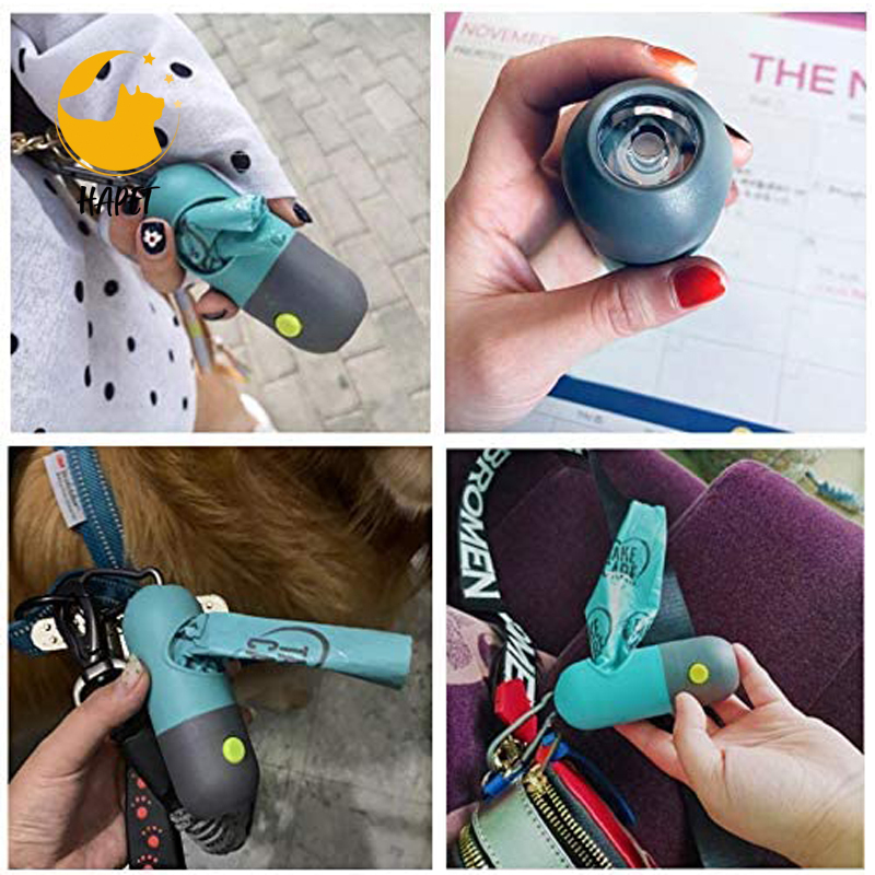 Dog Poop Waste Bag Holder Dispenser with LED Flashlight Pet Products