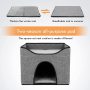 Foldable Fabric Cat Dog Cushion Bed House Removable Cave Tent  Nest Mat Hooded Pet Bed with Scratch Pad Burrow Hut Pet Condo