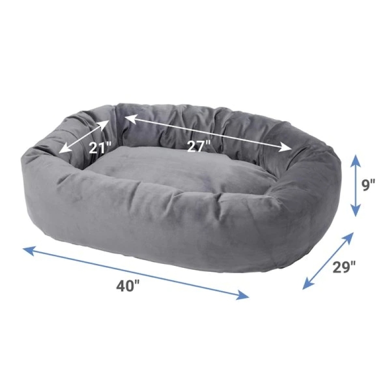 Pet Bed Dog Cat Bedding Velvet Round Bolster Dog Bed Removable Cover Pet Bed Orthopedic