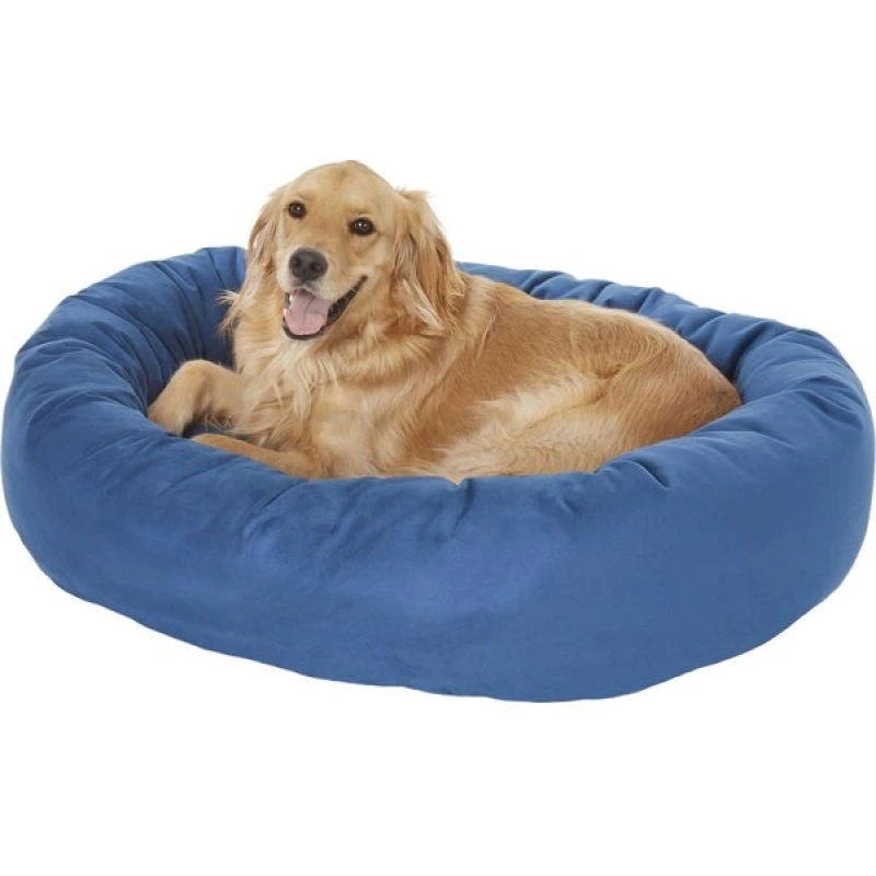 Pet Bed Dog Cat Bedding Velvet Round Bolster Dog Bed Removable Cover Pet Bed Orthopedic