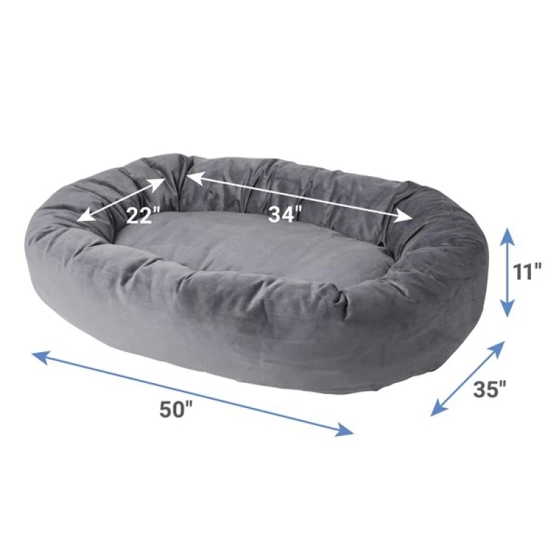 Pet Bed Dog Cat Bedding Velvet Round Bolster Dog Bed Removable Cover Pet Bed Orthopedic