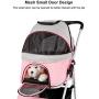Dog Stroller for Small Dogs Folding 3 in 1 Pet Stroller for Cats 4 Wheels Dog Stroller with Removable Carrier Foldable Travel