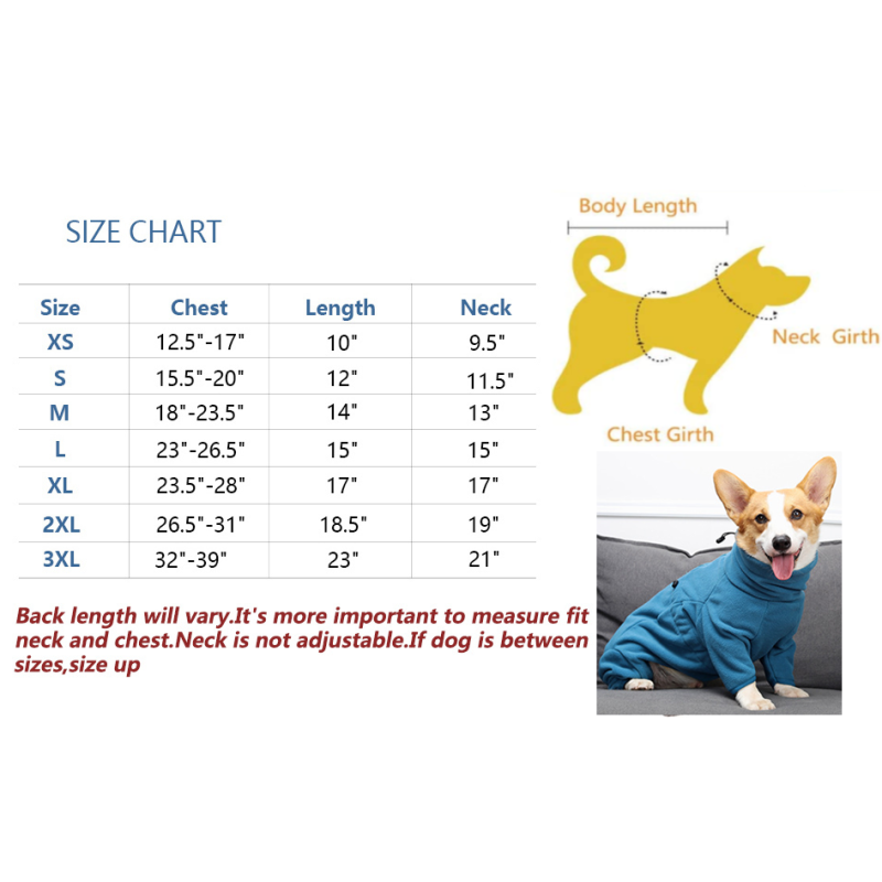 Turtleneck Pet Warm Coat for Dogs Fleece Sport warm  4 Legs Jumpsuit for Pets Cats Winter Full Cover sportswear