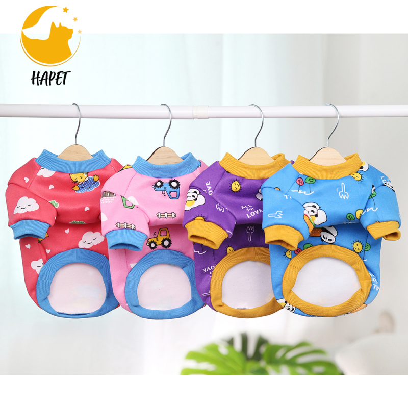 Dog Printing  Shirt Breathable Pet Apparel Colorful Puppy Sweatshirt  Clothes for Small to Medium