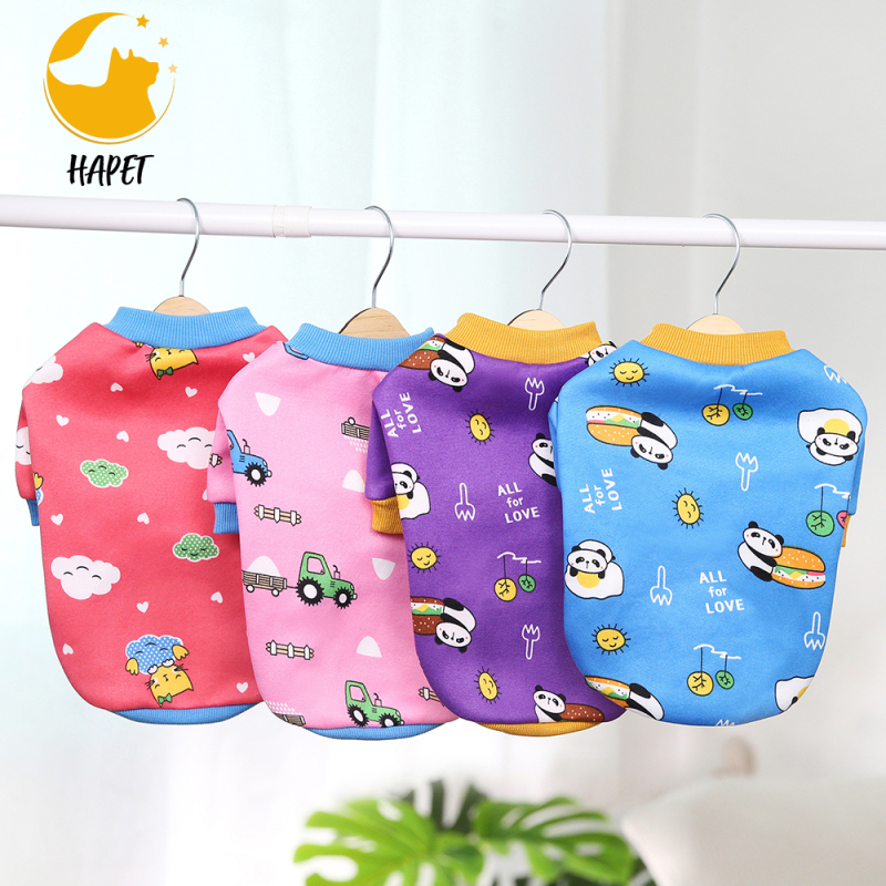 Dog Printing  Shirt Breathable Pet Apparel Colorful Puppy Sweatshirt  Clothes for Small to Medium