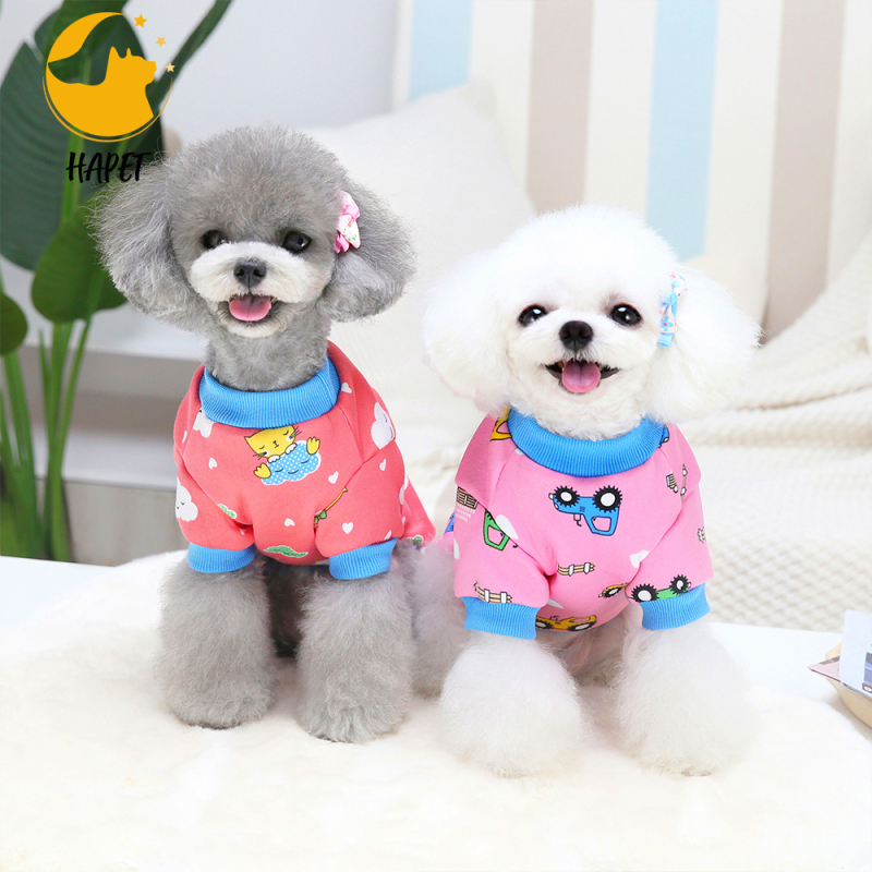 Dog Printing  Shirt Breathable Pet Apparel Colorful Puppy Sweatshirt  Clothes for Small to Medium