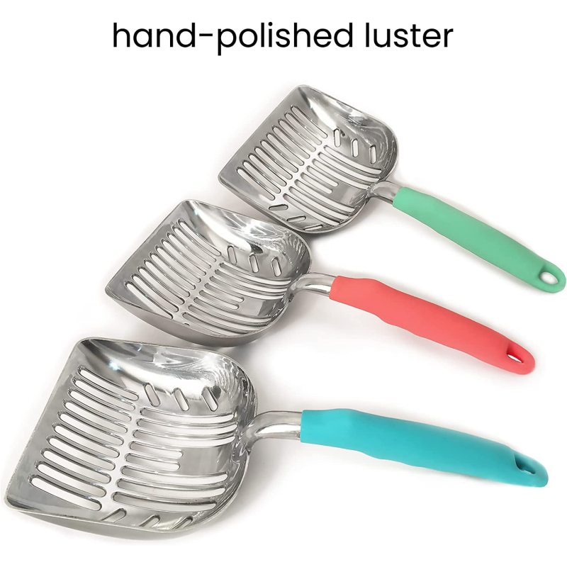 Premium Multicat Cat Litter Scoop | Solid Metal | Litter Box Tray Pan Sifter