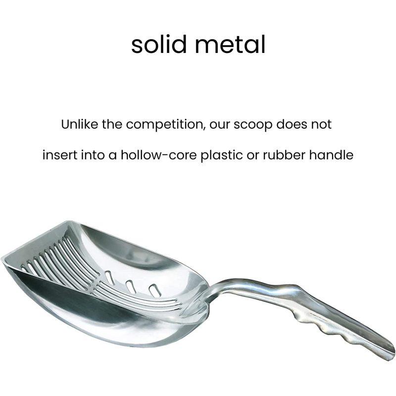 Premium Multicat Cat Litter Scoop | Solid Metal | Litter Box Tray Pan Sifter