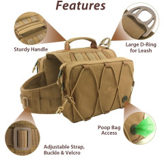 Saddle Bag Dog Backpack Useful Outdoor Hiking As Camping Gear