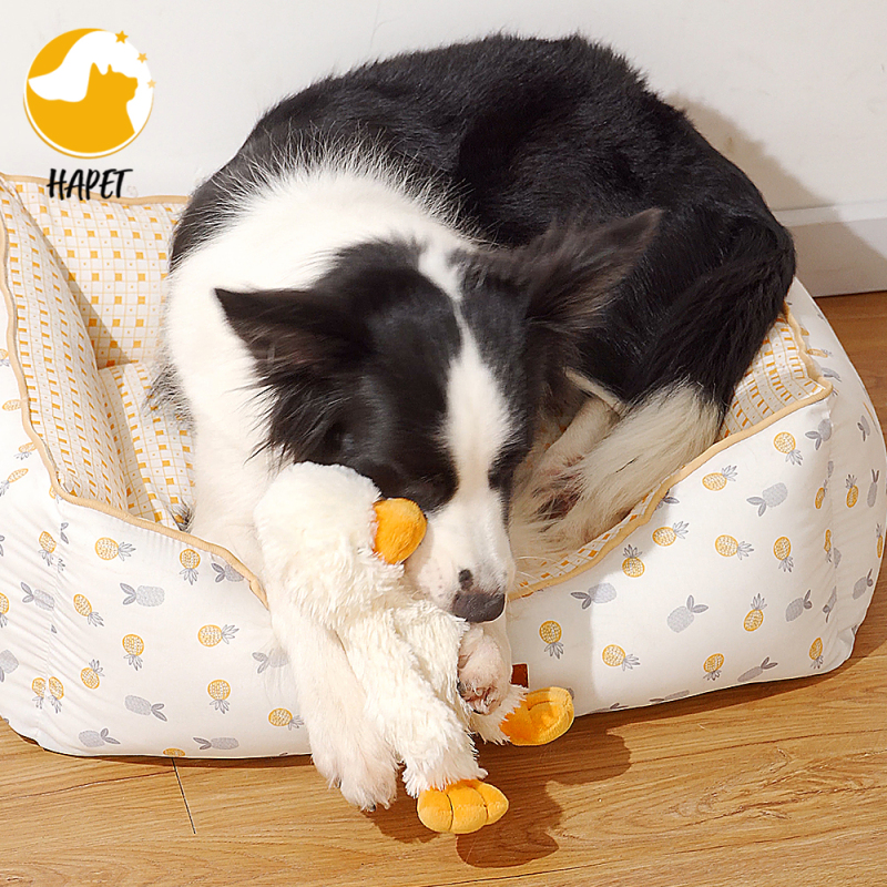 Plush Duck Dog Toy Large Pet Squeak Toys for Dog Cute Puppy Soft Sleeping Pillow Duckling Friend