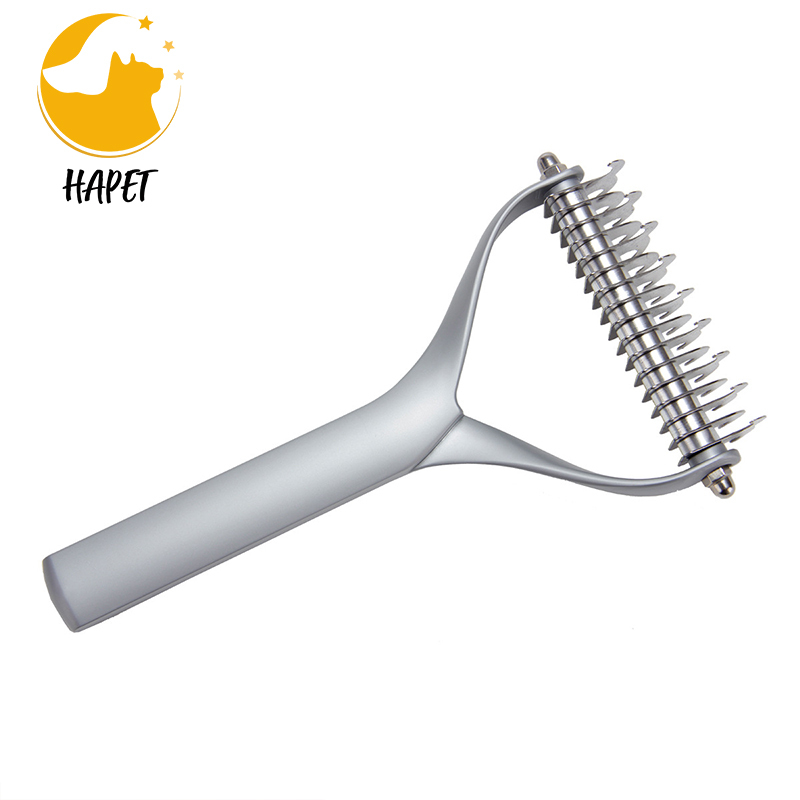 Pet dog open knot comb double-sided hair removal comb to float hair zinc alloy material luxury in the pet industry