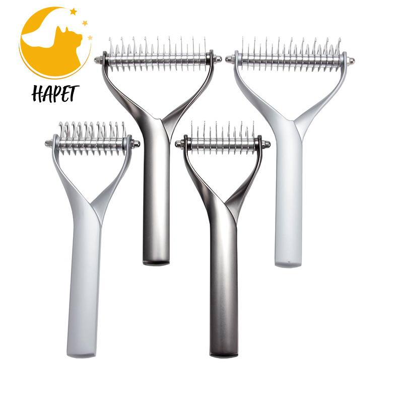 Pet dog open knot comb double-sided hair removal comb to float hair zinc alloy material luxury in the pet industry