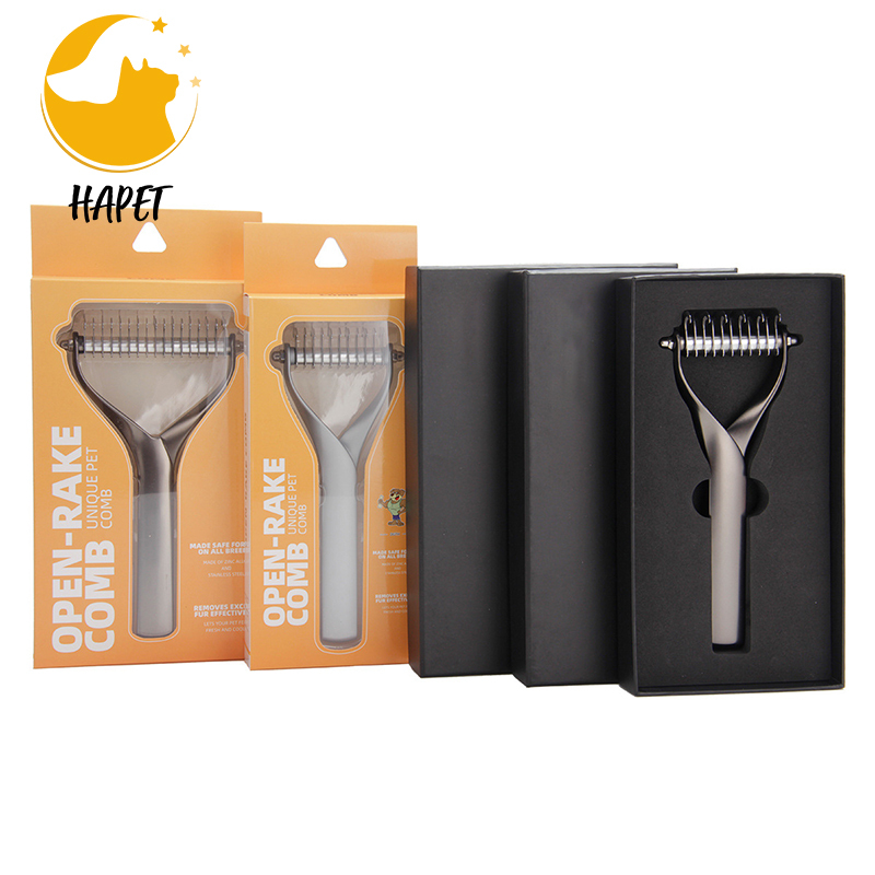 Pet dog open knot comb double-sided hair removal comb to float hair zinc alloy material luxury in the pet industry